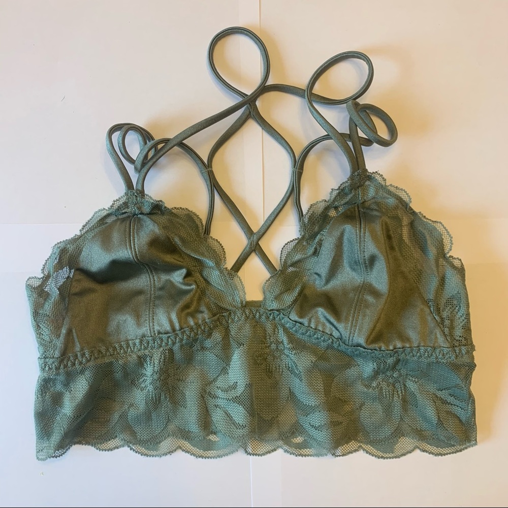 Green Lace PINK Bralette